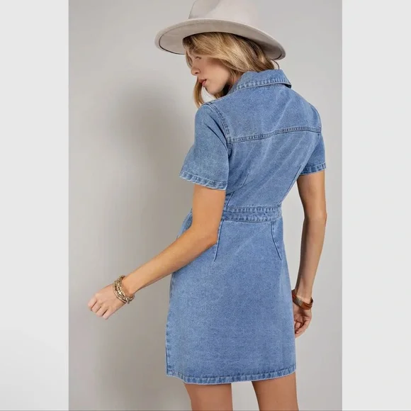 042 - Denim Button-Up Dress - Picture 4 of 4